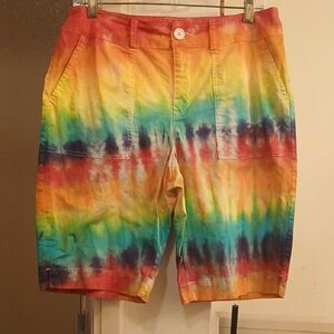 St. John's Bay Multicolor Tie-Dye Shorts. Sz.10